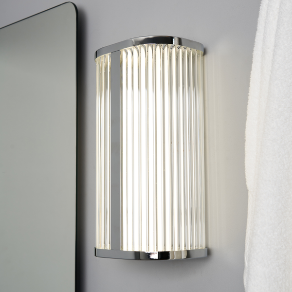 Forum Lighting SPA-44379-CHR Nayru 8w LED Wall Light CCT 3/4k IP44 Chrome/Opal