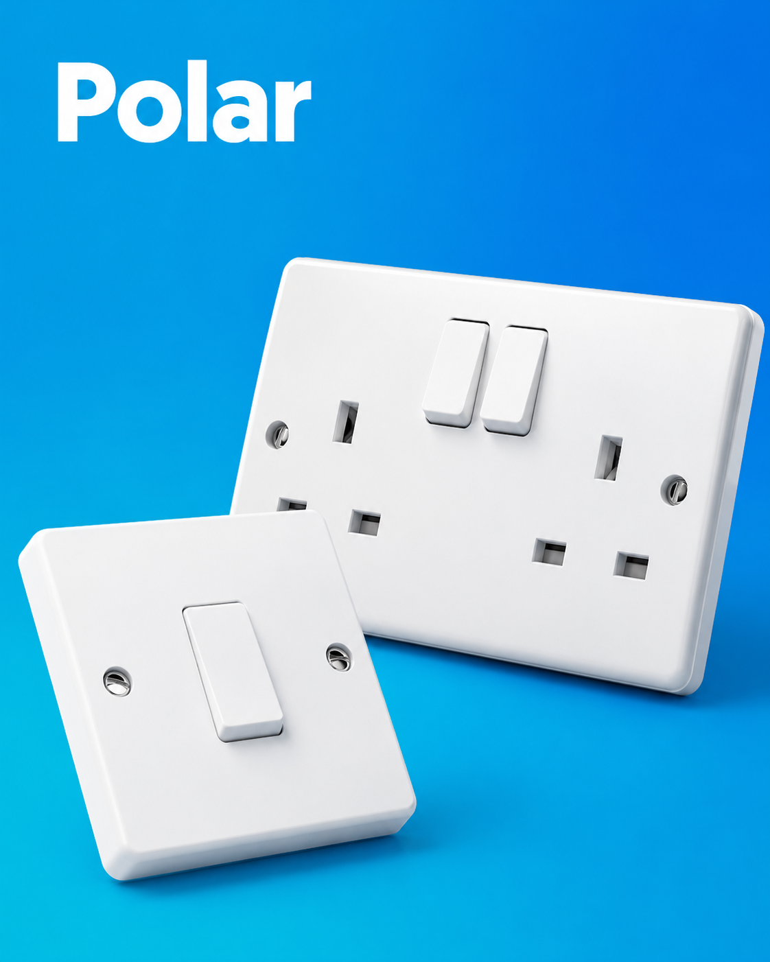 Click Scolmore Polar white moulded switches and sockets for electrical installations