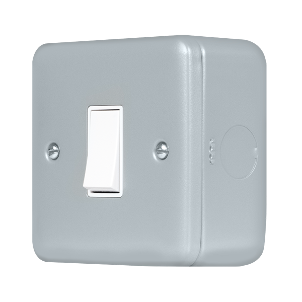 Click Scomore MCP011 Metal Clad 10AX 1 Gang 2 Way Plate Switch