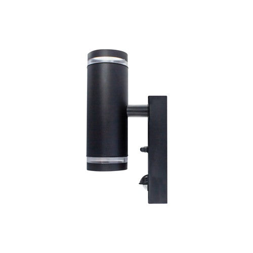 Integral Led ILDED048 OUTDOOR STAINLESS STEEL UP AND DOWN WALL LIGHT PIR IP54 2xGU10 BLACK INTEGRAL