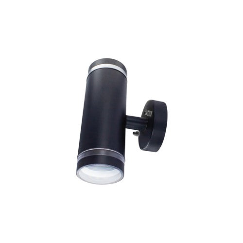 Integral Led ILDED042 OUTDOOR STAINLESS STEEL UP AND DOWN WALL LIGHT IP65 2xGU10 BLACK INTEGRAL