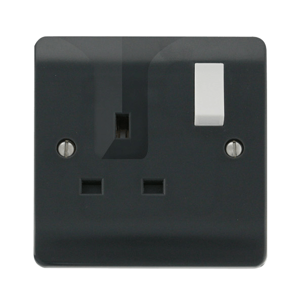 Click CMA735AG Part M Range 13A 1G DP Switched Locating Plug Socket - Anthracite Grey