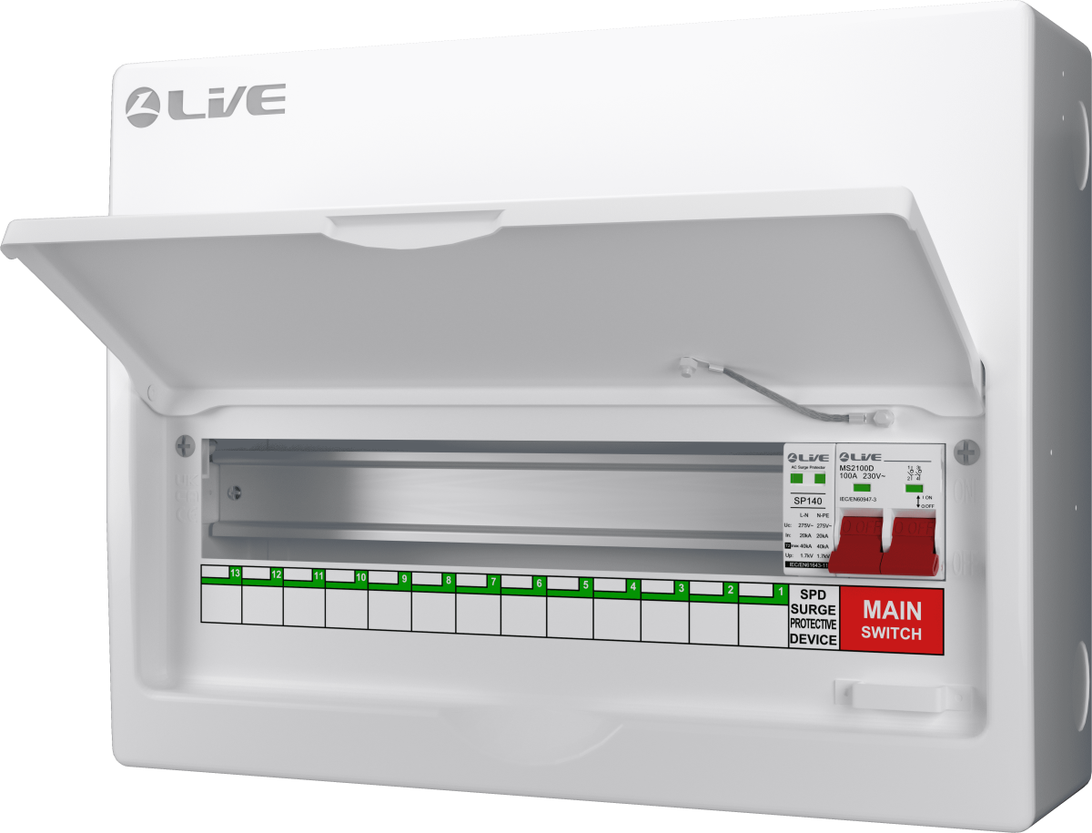 Live LSMC16M-SP 16 Module Metal Cons Unit 100A M/S + 20/40KA DP Surge ...