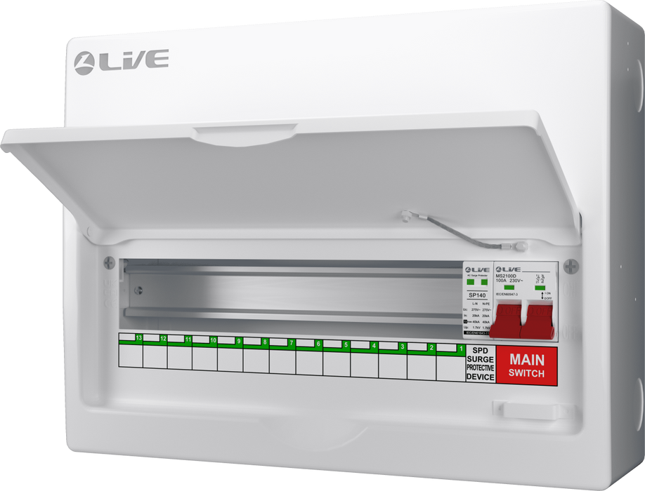 Live LSMC16M-SP 16 Module Metal Cons Unit 100A M/S + 20/40KA DP Surge Device