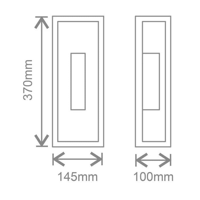 Kosnic FOL-BLK Folly up/down Box Wall Lantern E27 lamp x 2 Black