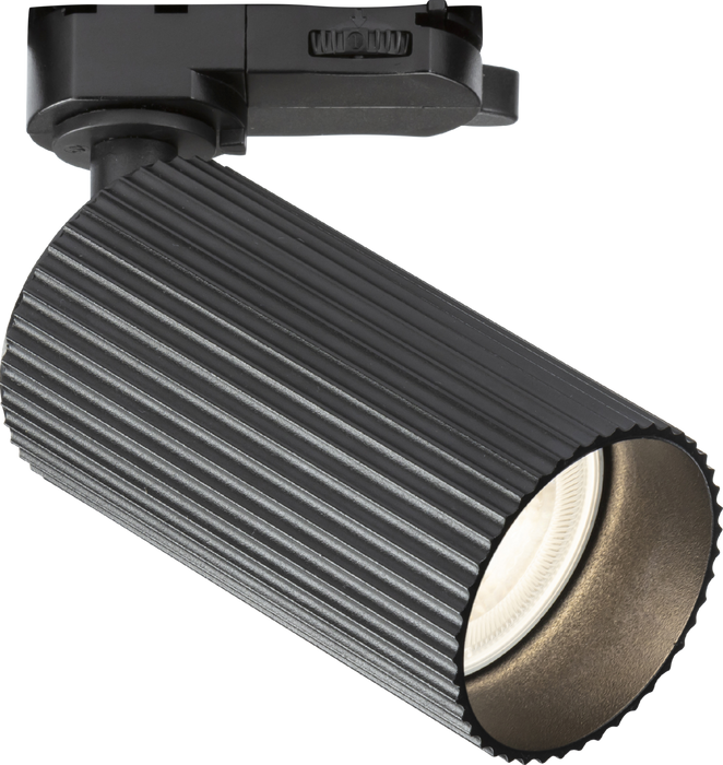Knightsbridge LYN2BK LYNX 230V 3 Circuit Track System IP20 GU10 Single Textured Spotlight - Matt Black