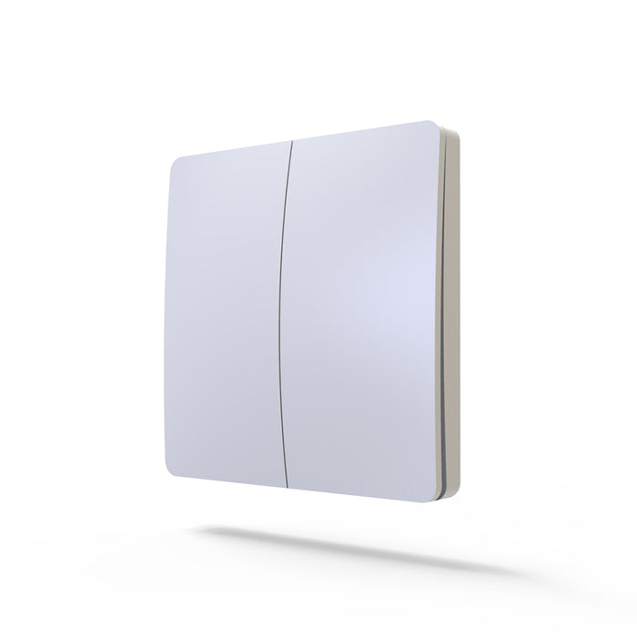 Ener-J 2 Gang Wireless Kinetic Switch No Battery Self Powered Multi Way Control White IP56