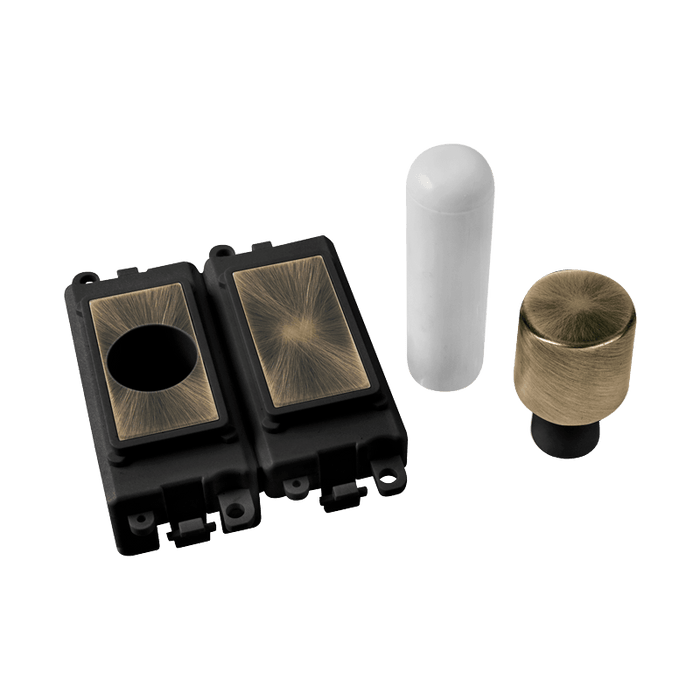 Click Scolmore GM150BKAB GridPro 2 Module Dimmer Mounting Kit - Black - Antique Brass