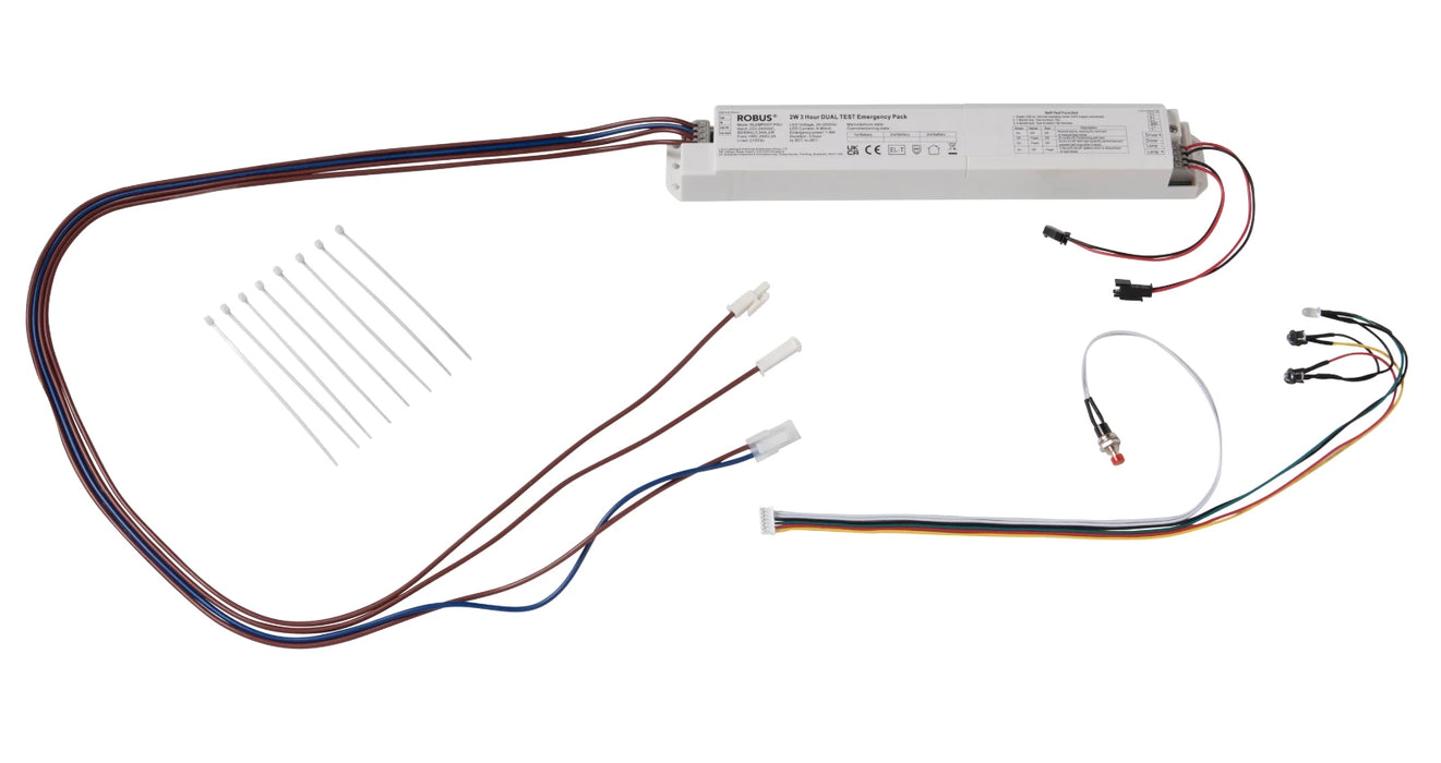 Robus RLEMPKDT-PSU 2W 3 Hour DUAL TEST Emergency Pack For Use With LINEAR Fittings