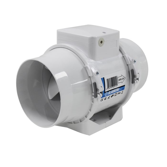 Blauberg TURBO-E-100-T In-line Mixed Flow Extractor Fan with Run-on Timer- 100mm