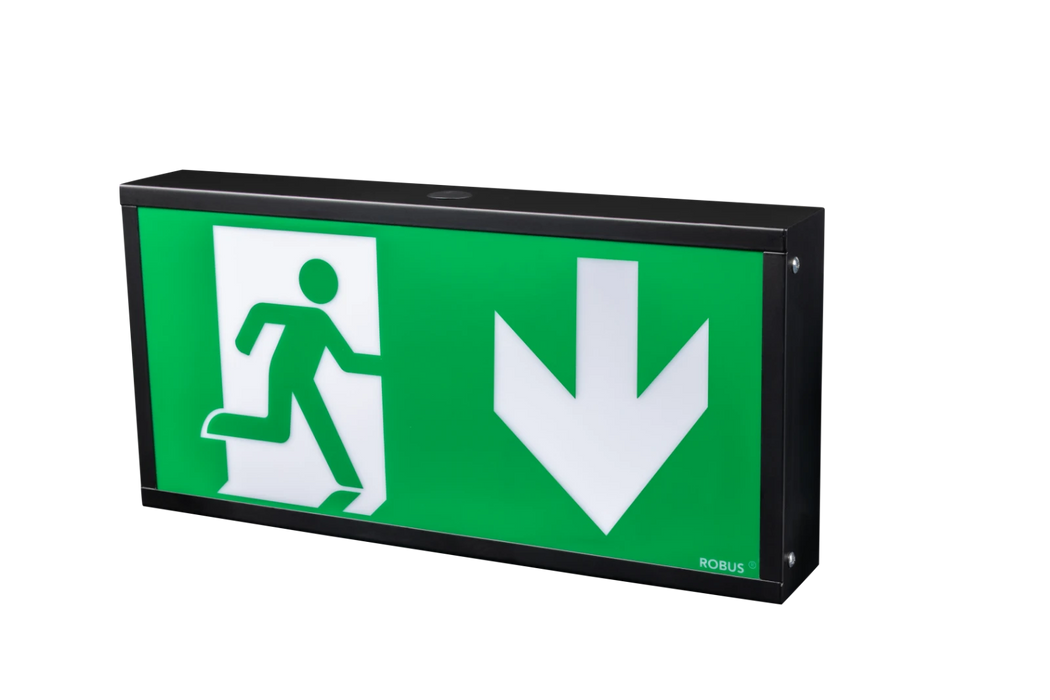 Robus R8EMLP4UD-04 4W Exit Box LiFePo4 Up And Down Legends Black