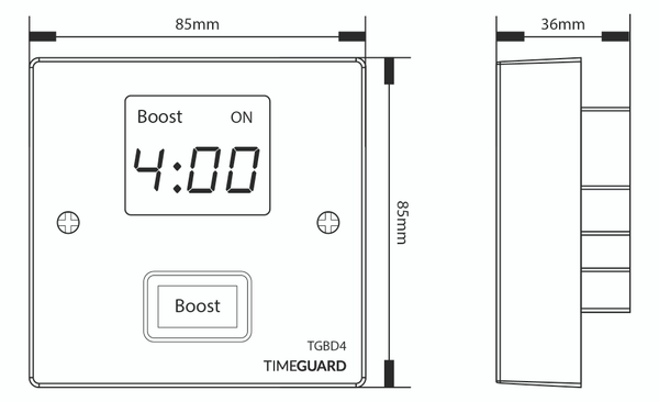 Timeguard Boost Timer Timeguard TGBD4 4 Hour Digital Boost Timer With Countdown Display ...