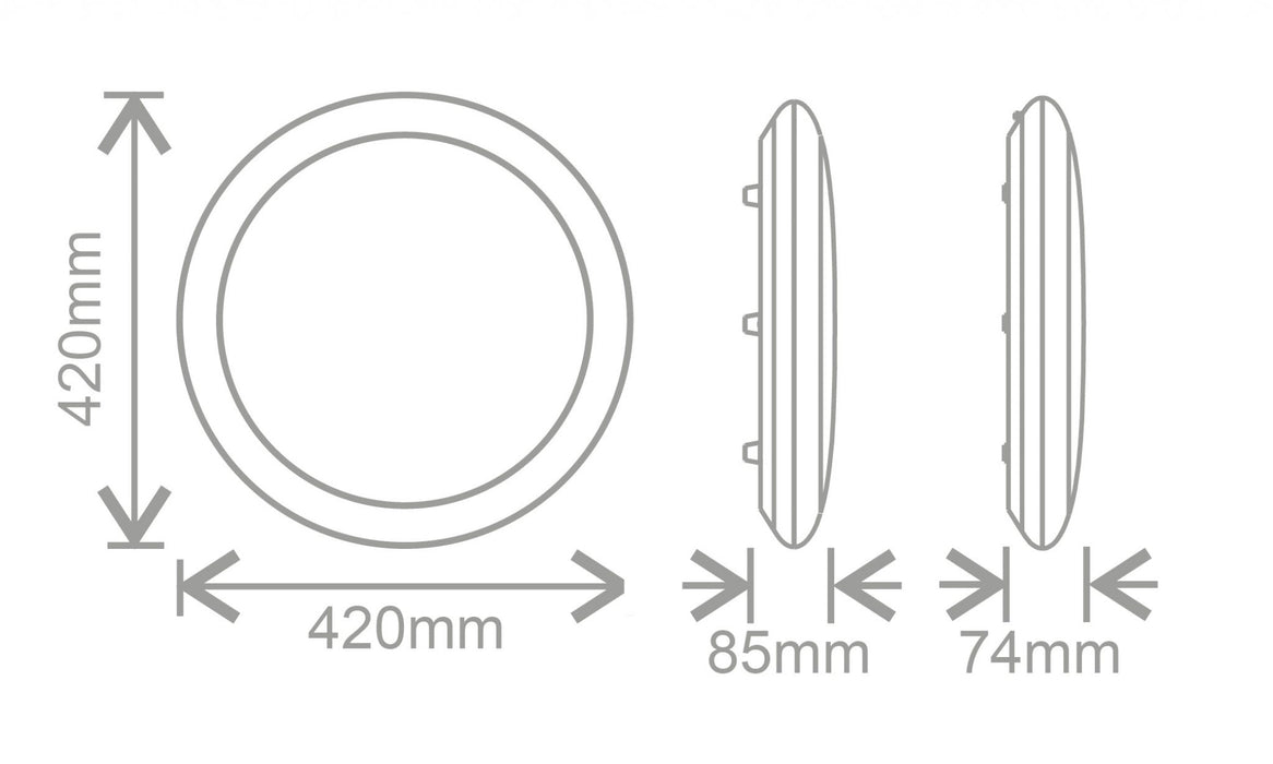 Kosnic MEO25-SCT/ES Meola 25W Large Ultra Slim LED Bulkhead & Emergency