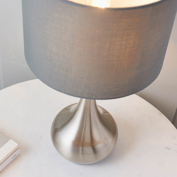 Endon Lighting 61192 Piccadilly Touch Table Light Satin Nickel