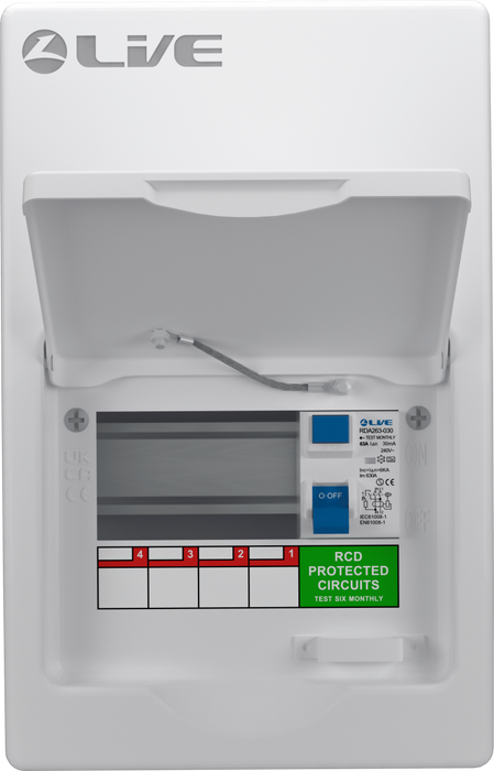 Live LSMC06-RC80 6 Module Metal Clad Consumer Unit c/w 80A RCD