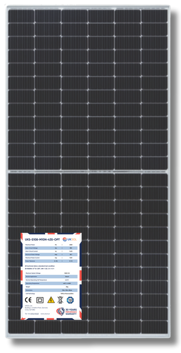 UKSOL UKS-S132-M12N-720-BG 720W Silver Frame Mono Solar Panel