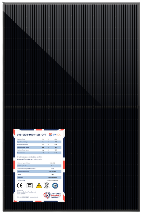 UKSOL UKS-S120-M10N-480-BG 480W All Black Solar Panel *GSE Approved*