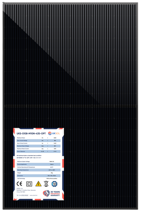 UKSOL UKS-S108-M10N-440 440W All Black Solar Panel