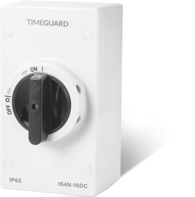 Timeguard IS4N-16DC IP65 DC Rotary Isolator Switch - 4 Pole 16A