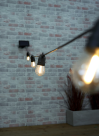 Forum Lighting ZN-42229 Wye IP44 Solar 10lt Festoon w 0.5w E27 Lamps Black