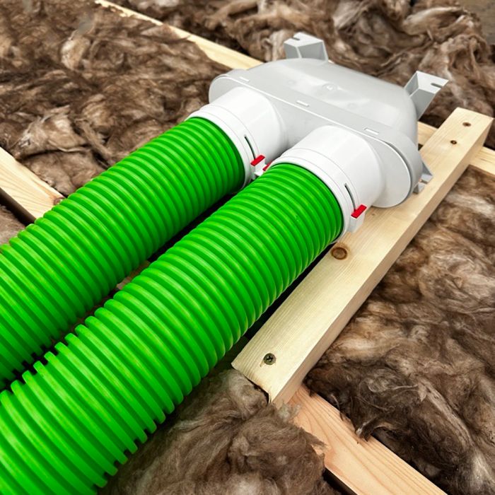 Blauberg RPZ-125-90X2-01-KIT BlauFast 90mm 2 Port Ceiling Vent Plenum Box Semi Rigid Radial Duct MVHR System