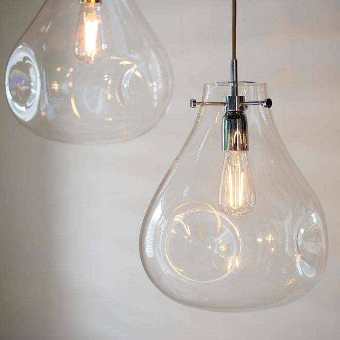 Endon Lighting 94521 Utopia Ceiling Pendant Light With Clear Blown Glass Shade