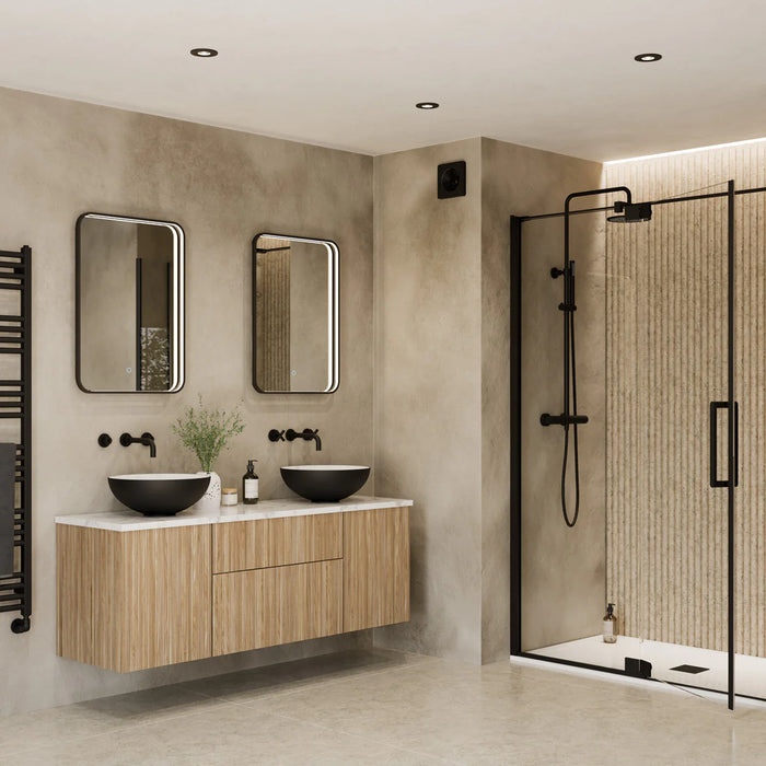 Sensio SE170023T0 Aspect Floating Edge Rectangle Mirror with Colour Changeable LEDs and Touch Sensor - 600x800mm - Matt Black