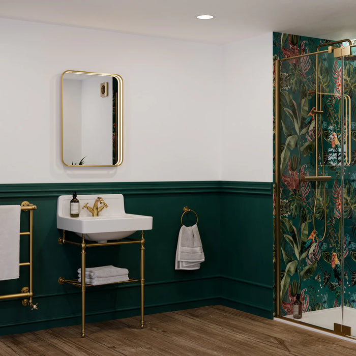 Sensio SE170026T0 Aspect Floating Edge Rectangle Mirror with Colour Changeable LEDs and Touch Sensor - 600x800mm - Brass