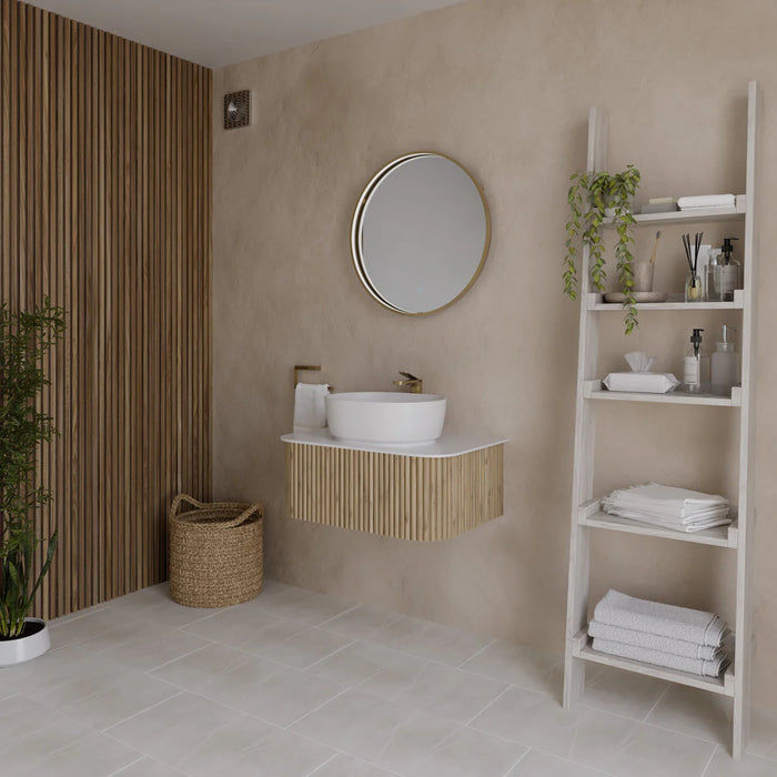 Sensio SE170016T0 Aspect Floating Edge Round Mirror with Colour Changeable LEDs and Touch Sensor - ø800mm - Brass