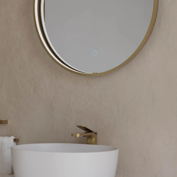 Sensio SE170016T0 Aspect Floating Edge Round Mirror with Colour Changeable LEDs and Touch Sensor - ø800mm - Brass