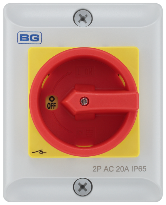 BG CPRSD220 Rotary Isolator, 20A 2 Pole