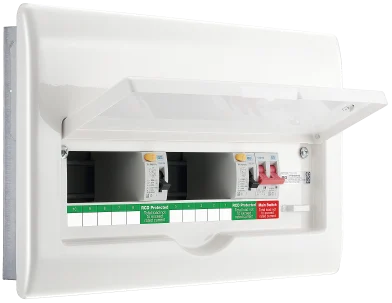 BG CFFD1000010A 16 module, 10 way, 100A Main Switch, 100A/100A Type A RCD