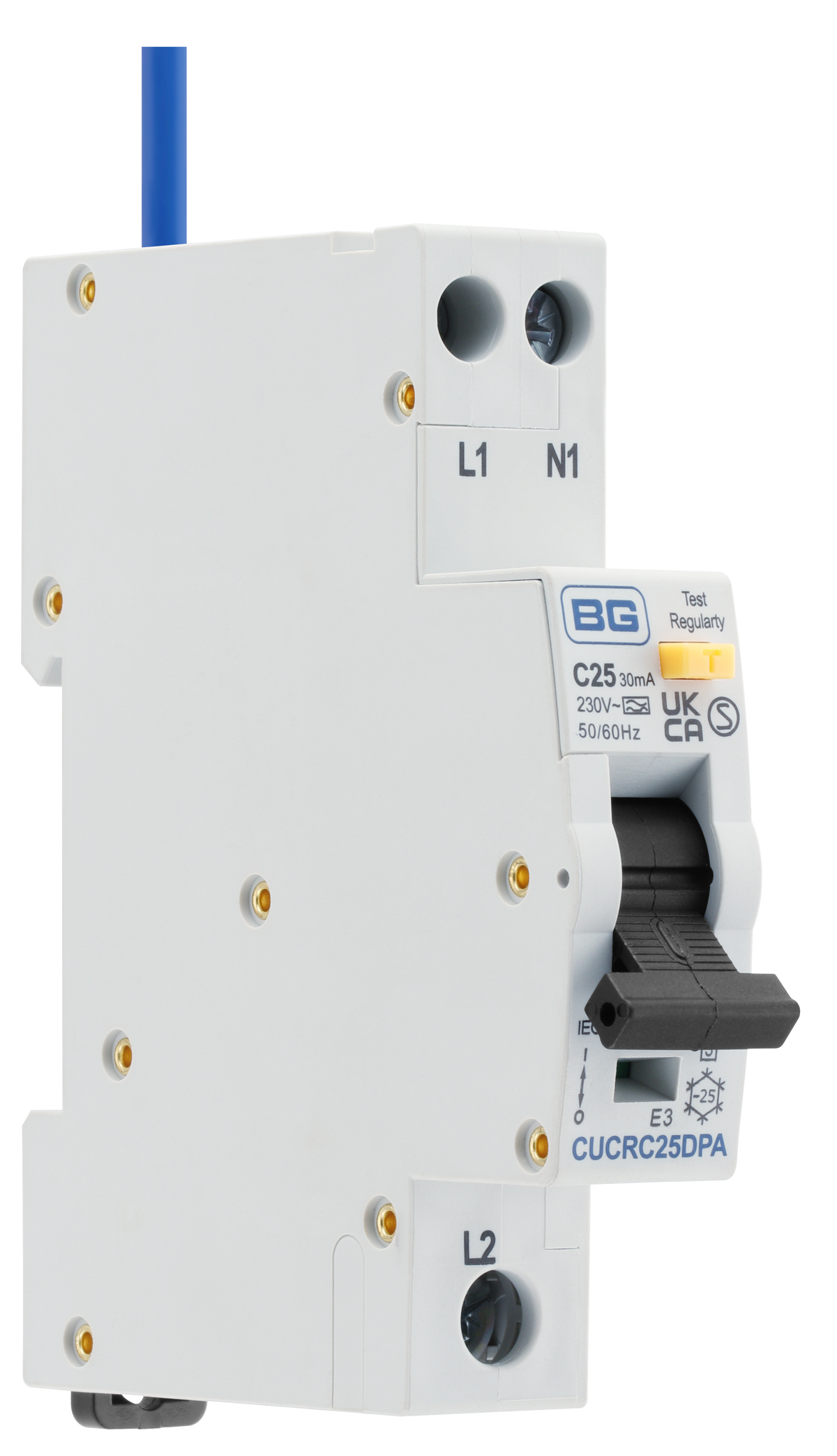 BG CUCRC25DPA Bidirectional 25A C Curve RCBO Type A 2P 1 Module ...
