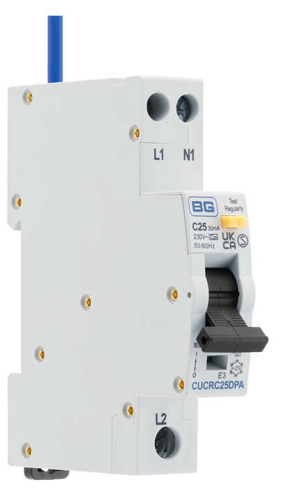 BG CUCRC25DPA Bidirectional 25A C Curve RCBO Type A 2P 1 Module