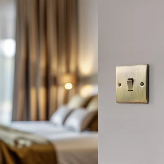 BG NAB12 NEXUS METAL ANTIQUE BRASS SINGLE SWITCH, 20A 16AX 2 WAY