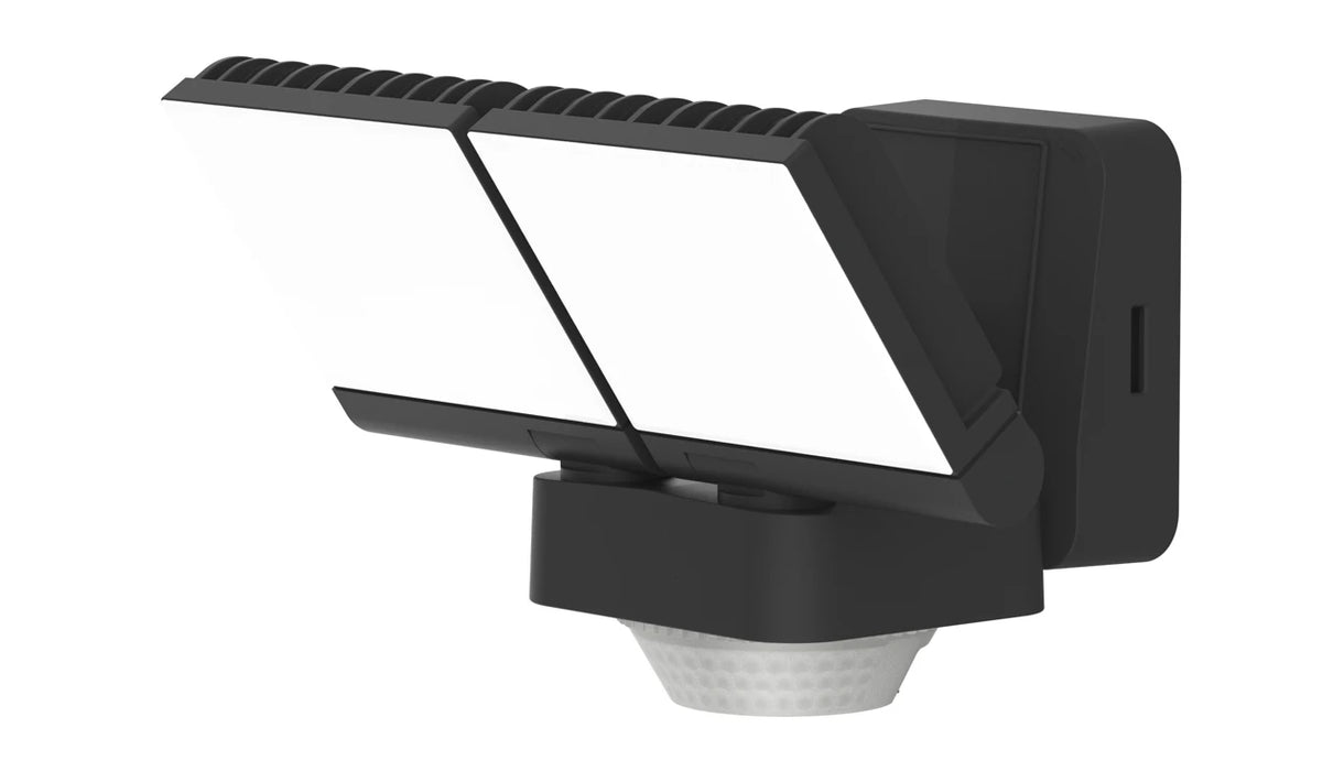 BrackenHeath BR3553 iSpot Swivel Floodlight IP65 with PIR Twin 220-240V Black