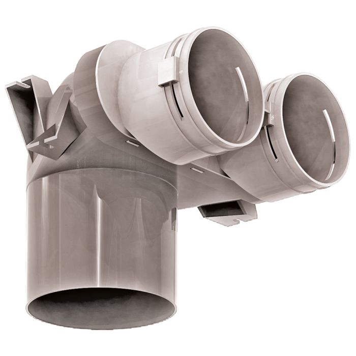 Blauberg RPZ-125-90X2-01-KIT BlauFast 90mm 2 Port Ceiling Vent Plenum Box Semi Rigid Radial Duct MVHR System
