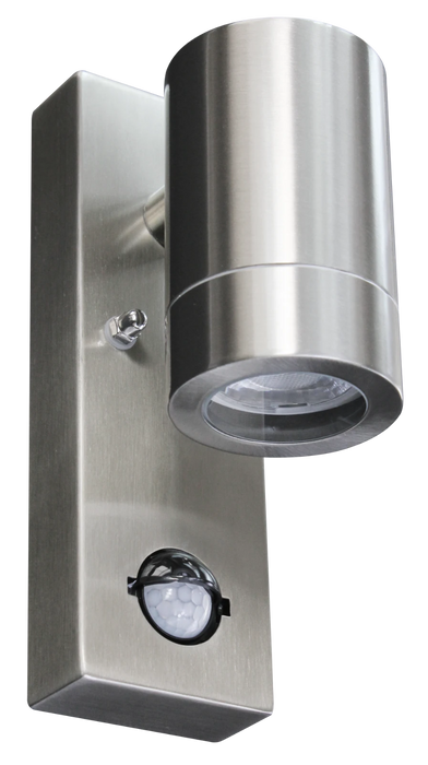 Robus RCF1GUSSP-13 CANEFINCH MONO GU10 Wall Light - PIR -  Brushed Chrome