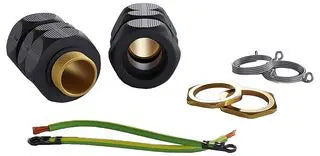 Wiska ShieldGLAND M20S Pro Pack IP68 c/w Brass Locknut & E-Spring (2 per pack)