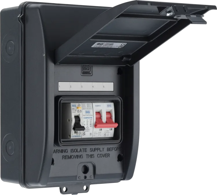 BG CFEV5RDA 100A Main Switch, 40A 30mA Double Pole RCBO EV Circuit Pro ...