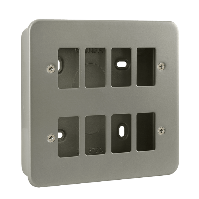 Click Scolmore GridPro CL20508 8 Gang Frontplate & Back Box