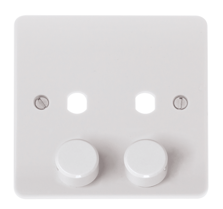 Click Scolmore CMA146PL 2 Gang Single Dimmer Plate & Knobs