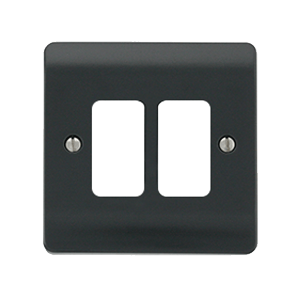 Click Scolmore GridPro CMA20402AG 2 GANG PART M PLATE