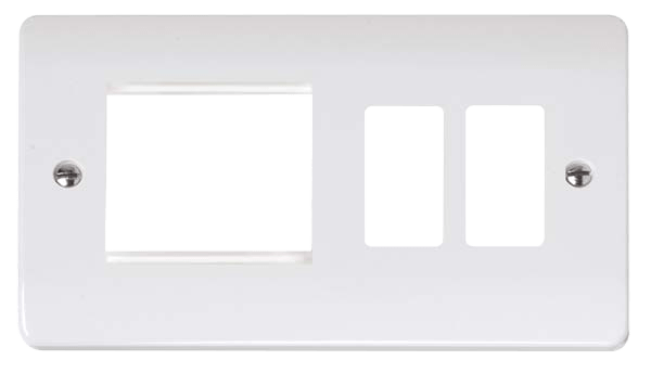 Click Scolmore GridPro CMA31102 2 Gang With Twin New Media Aperture Combination Plate