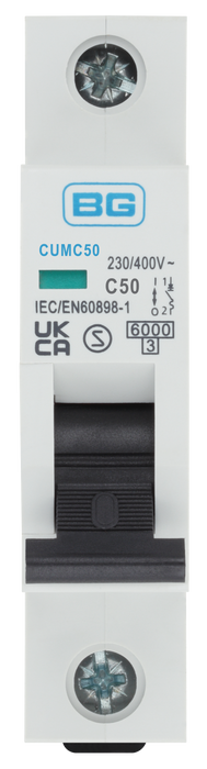 BG CUMC50 Bidirectional 50A, C Curve, MCB, Single Pole, 6kA,1 module