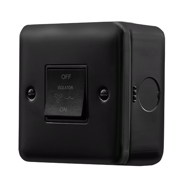 Click Scolmore MCP020BK 10A 3 Pole Fan Isolation Plate Switch Black