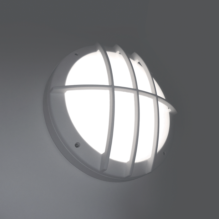 ETERNA ALMF3WHGRI Aluminium LED wall light with grill diffuser + Multi-function MW sensor