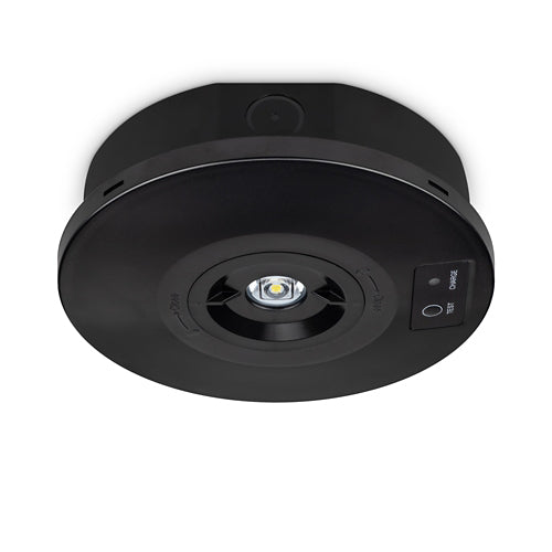 JCC JCEM110023BLK EscapeLUX™ Emergency round surface spot downlight 2W 280lm 6000k IP65 Black Self Test