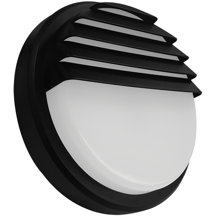 Eterna KCAS14BKLV Cassi Range - IP54 14W circular LED ceiling/wall light with louvered trim