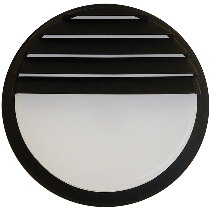 Eterna KCAS14BKLV Cassi Range - IP54 14W circular LED ceiling/wall light with louvered trim